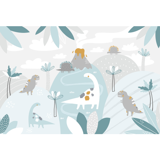 Panoramic Wallpaper - Kid Wall Mural - Dinosaurs