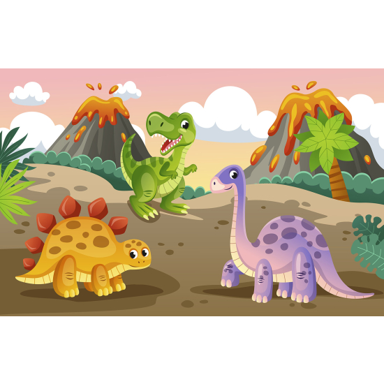 Panoramic Wallpaper - Kid Wall Mural - Dinosaurs