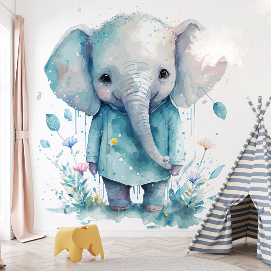 Panoramic Wallpaper - Kid Wall Mural - Elephant