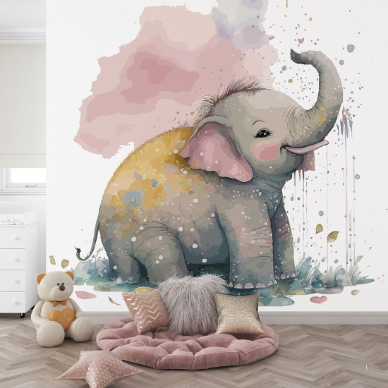 Panoramic Wallpaper - Kid Wall Mural - Elephant