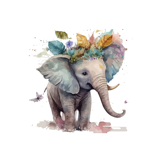 Panoramic Wallpaper - Kid Wall Mural - Elephant