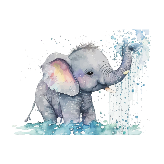 Panoramic Wallpaper - Kid Wall Mural - Elephant