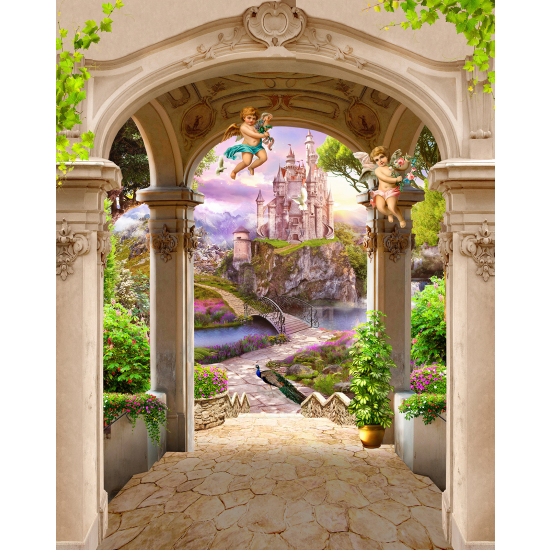 Panoramic Wallpaper - Kid Wall Mural - Enchanted Castle