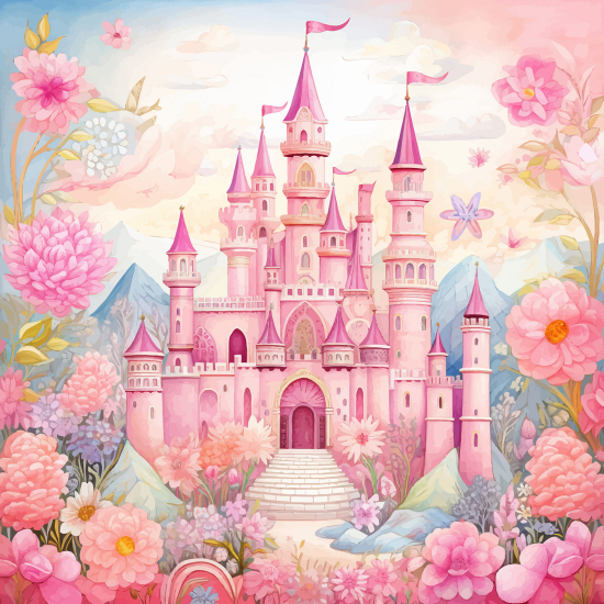 Panoramic Wallpaper - Kid Wall Mural - Enchanted Castle