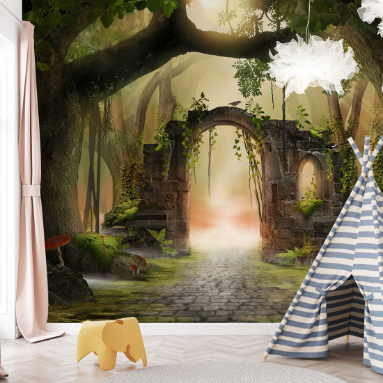 Panoramic Wallpaper - Kid Wall Mural - Enchanted Forest