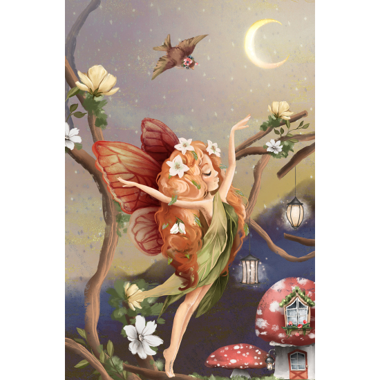 Panoramic Wallpaper - Kid Wall Mural - Fairy Mushrooms