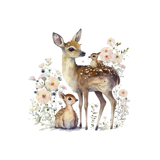 Panoramic Wallpaper - Kid Wall Mural - Fawns