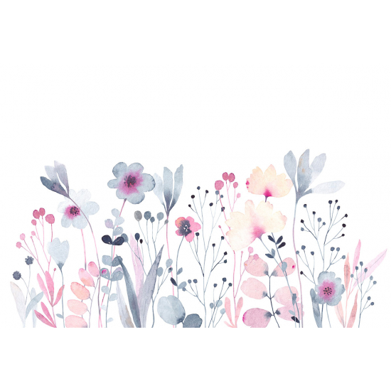 Panoramic Wallpaper - Kid Wall Mural - Flowers