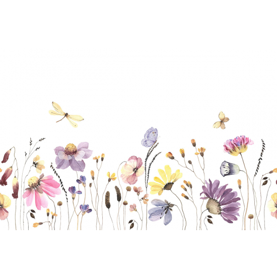 Panoramic Wallpaper - Kid Wall Mural - Flowers