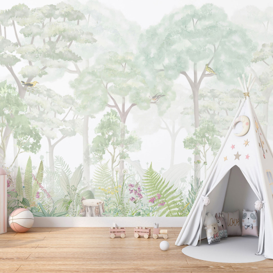 Panoramic Wallpaper - Kid Wall Mural - Forest