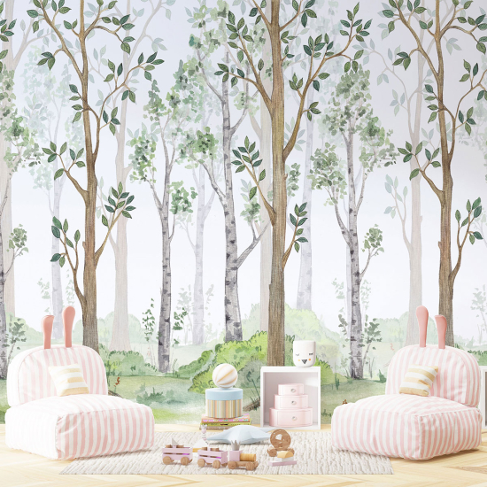 Panoramic Wallpaper - Kid Wall Mural - Forest