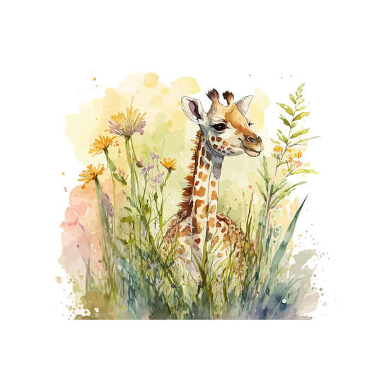 Panoramic Wallpaper - Kid Wall Mural - Giraffe