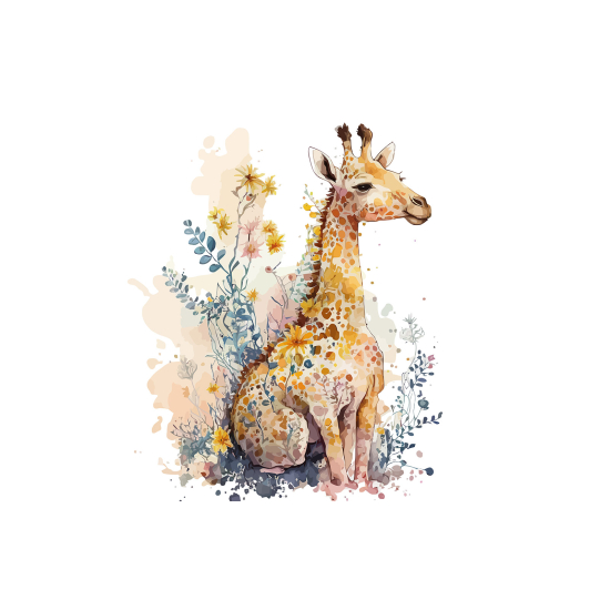 Panoramic Wallpaper - Kid Wall Mural - Giraffe