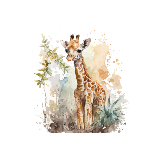 Panoramic Wallpaper - Kid Wall Mural - Giraffe