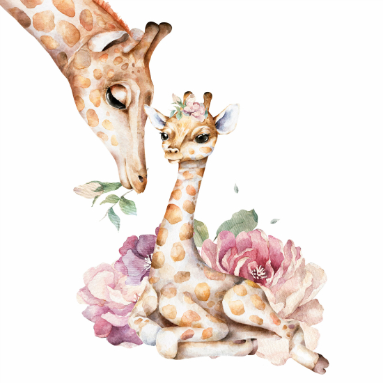 Panoramic Wallpaper - Kid Wall Mural - Giraffes