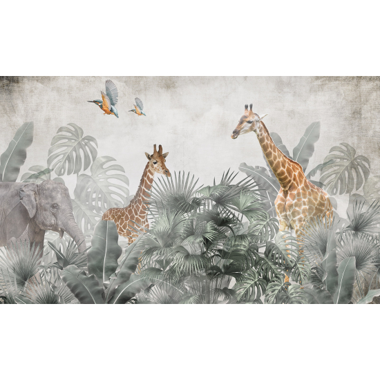 Panoramic Wallpaper - Kid Wall Mural - Giraffes