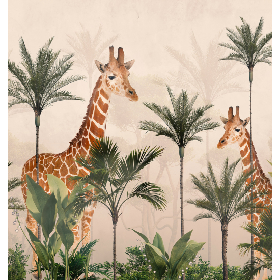 Panoramic Wallpaper - Kid Wall Mural - Giraffes