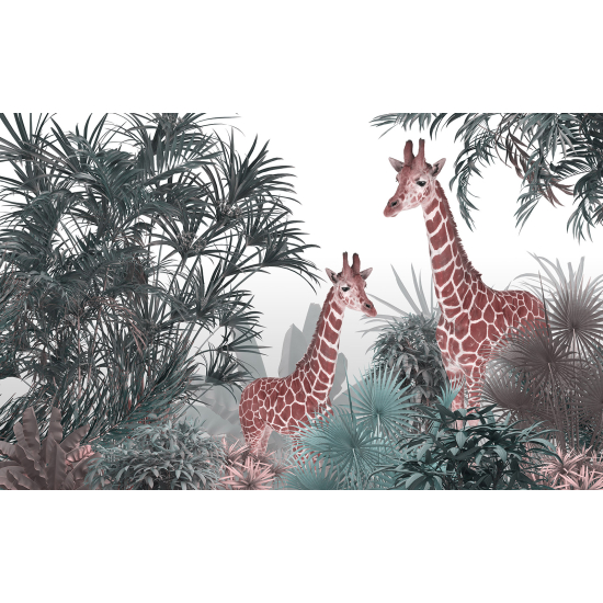 Panoramic Wallpaper - Kid Wall Mural - Giraffes