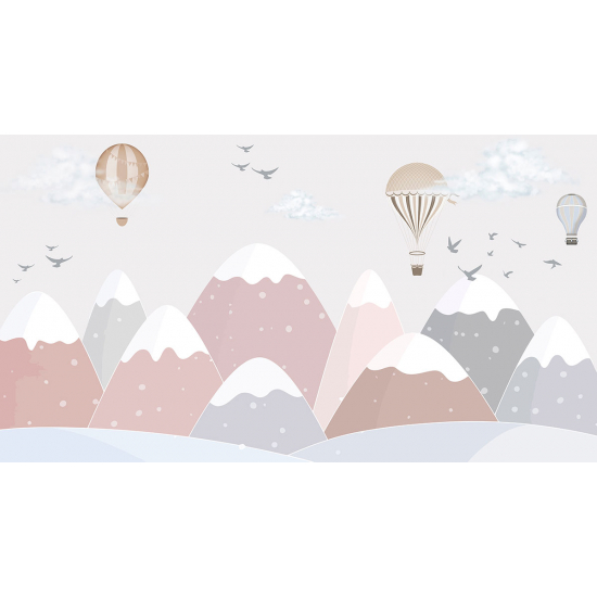 Panoramic Wallpaper - Kid Wall Mural - Hot Air Balloons