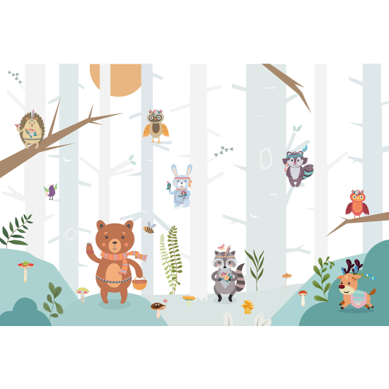 Panoramic Wallpaper - Kid Wall Mural - Indian Animals