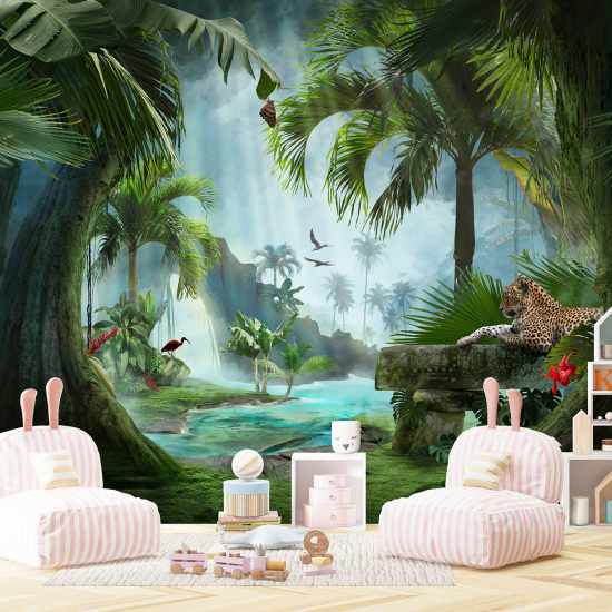 Panoramic Wallpaper - Kid Wall Mural - Jungle