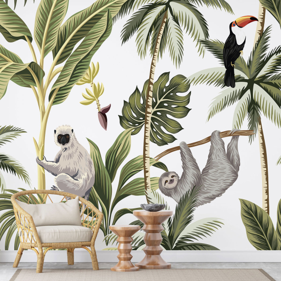 Panoramic Wallpaper - Kid Wall Mural - Jungle Animals