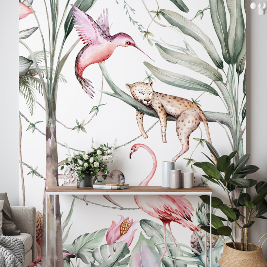 Panoramic Wallpaper - Kid Wall Mural - Jungle Animals