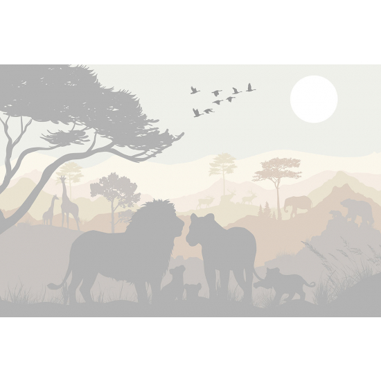 Panoramic Wallpaper - Kid Wall Mural - Jungle Animals