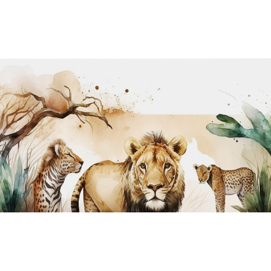 Panoramic Wallpaper - Kid Wall Mural - Jungle Animals