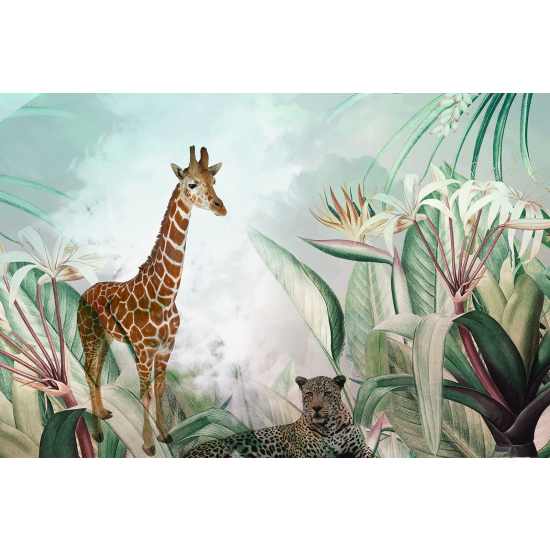 Panoramic Wallpaper - Kid Wall Mural - Jungle Animals