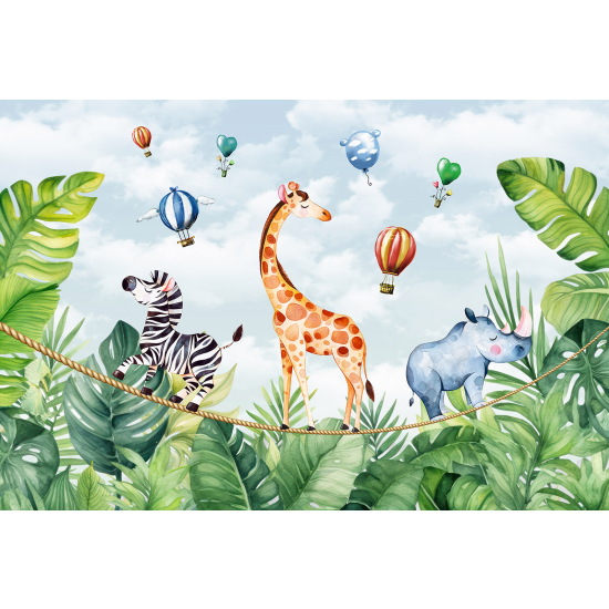 Panoramic Wallpaper - Kid Wall Mural - Jungle Animals