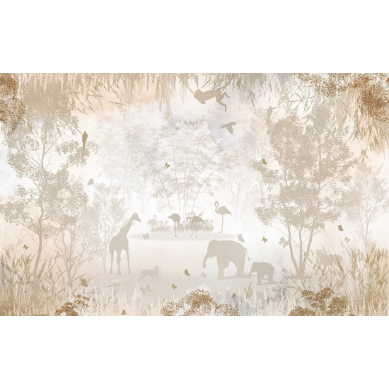 Panoramic Wallpaper - Kid Wall Mural - Jungle Animals