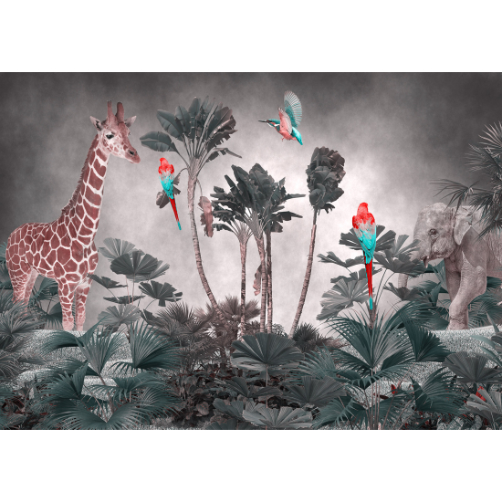 Panoramic Wallpaper - Kid Wall Mural - Jungle Animals