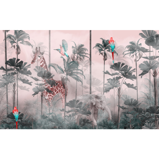 Panoramic Wallpaper - Kid Wall Mural - Jungle Animals