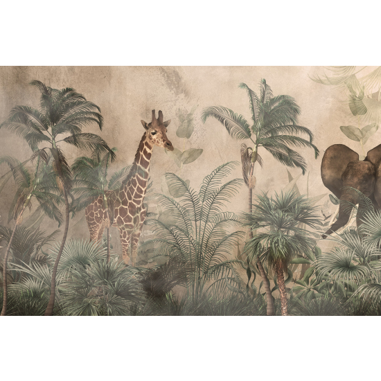 Panoramic Wallpaper - Kid Wall Mural - Jungle Animals