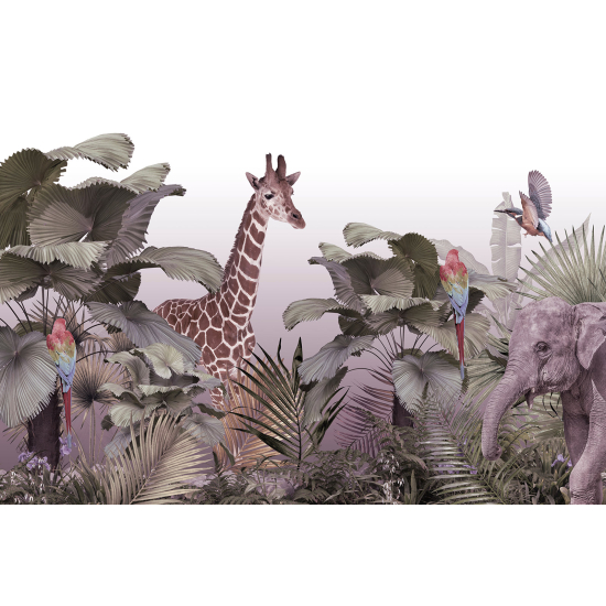 Panoramic Wallpaper - Kid Wall Mural - Jungle Animals