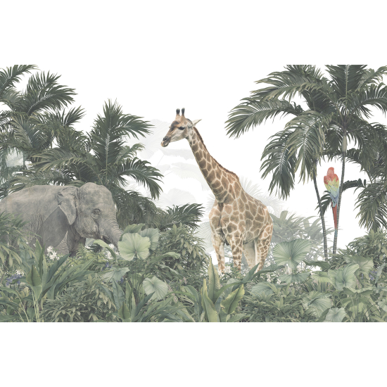 Panoramic Wallpaper - Kid Wall Mural - Jungle Animals