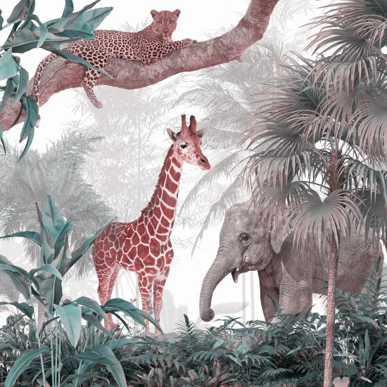 Panoramic Wallpaper - Kid Wall Mural - Jungle Animals