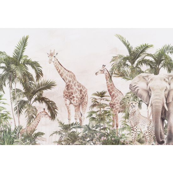 Panoramic Wallpaper - Kid Wall Mural - Jungle Animals