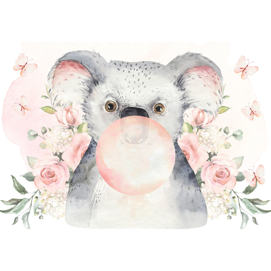 Panoramic Wallpaper - Kid Wall Mural - Koala bubble