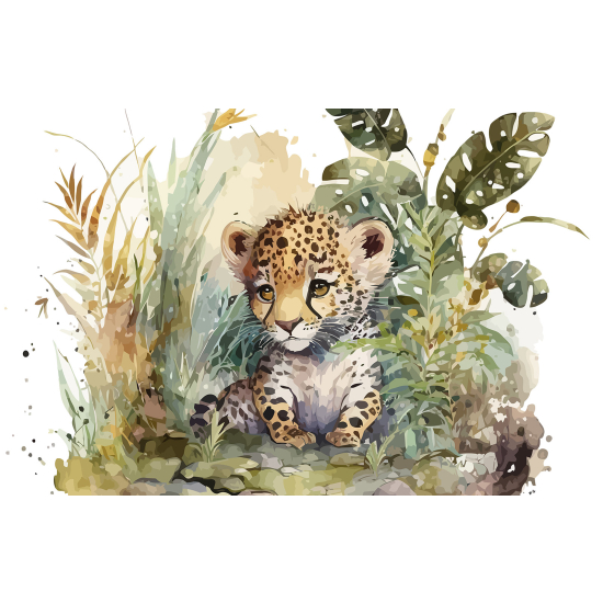 Panoramic Wallpaper - Kid Wall Mural - Leopard