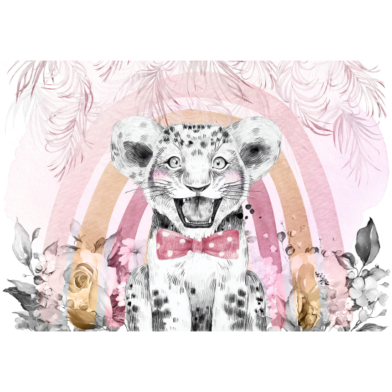 Panoramic Wallpaper - Kid Wall Mural - Lion Bow Tie