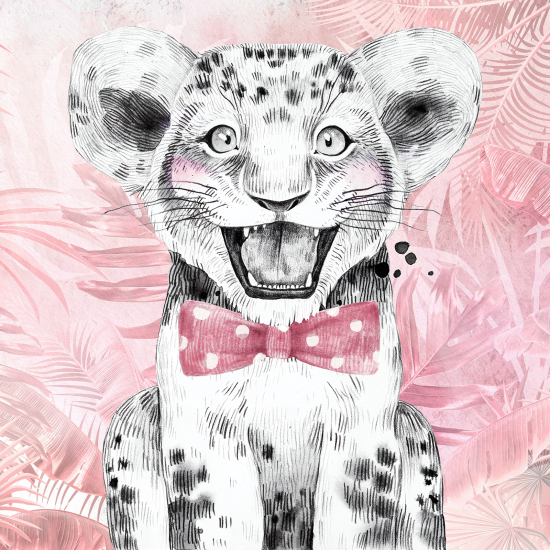 Panoramic Wallpaper - Kid Wall Mural - Lion Bow Tie