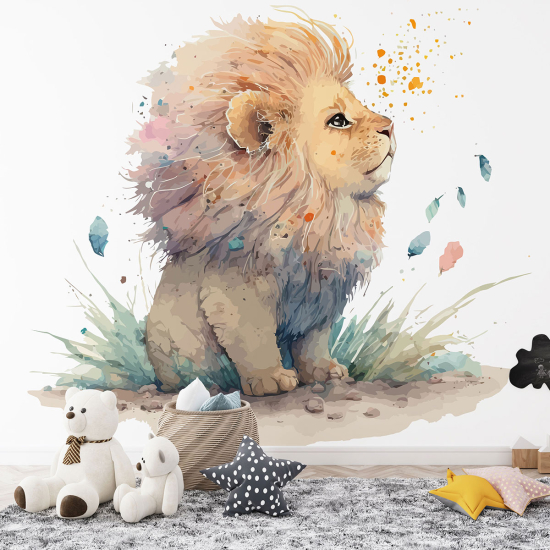 Panoramic Wallpaper - Kid Wall Mural - Lion cub