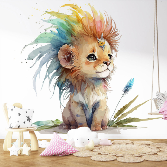 Panoramic Wallpaper - Kid Wall Mural - Lion cub