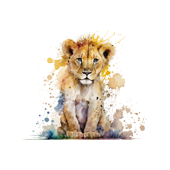 Panoramic Wallpaper - Kid Wall Mural - Lion cub