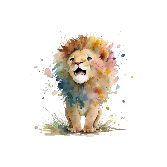 Panoramic Wallpaper - Kid Wall Mural - Lion cub