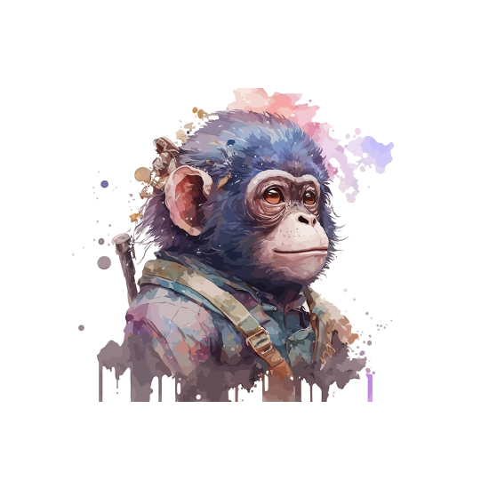 Panoramic Wallpaper - Kid Wall Mural - Monkey