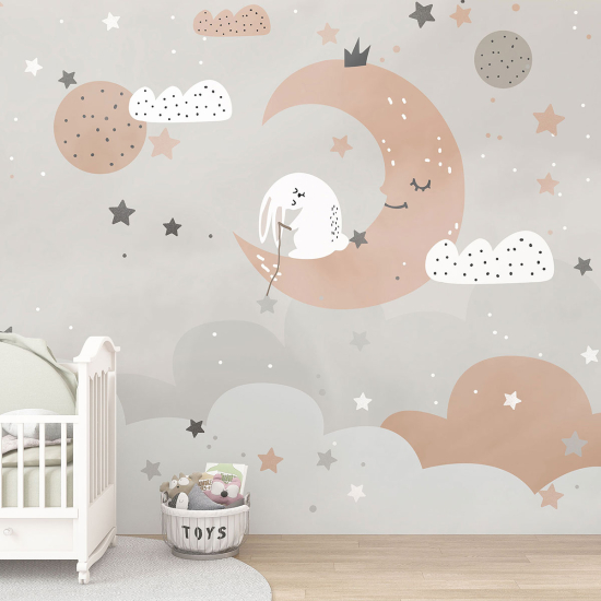 Panoramic Wallpaper - Kid Wall Mural - Moon