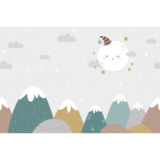 Panoramic Wallpaper - Kid Wall Mural - Moon